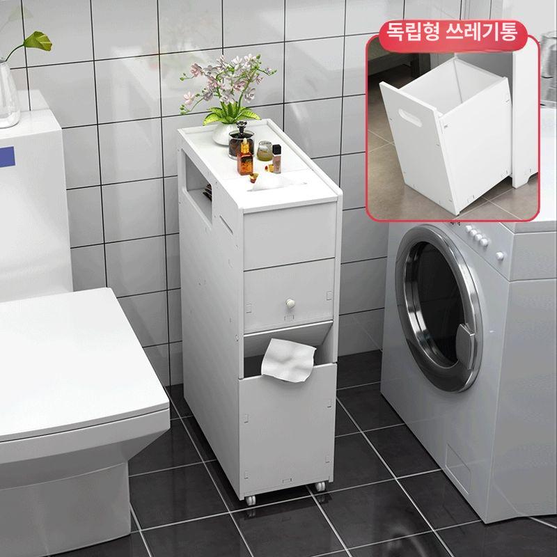 욕실틈새수납장 다용도 화장실 정리 수납장 틈새 수납 수건 변기 벽걸이 - 상세 이미지 2