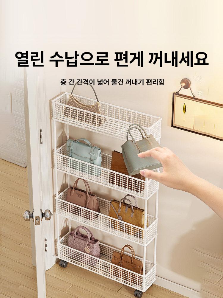 주방 문뒤수납장 틈새 활용 초박형 캐비닛 도어 좁은공간 정리대 얇은수납장 슬림형 - 상세 이미지 3
