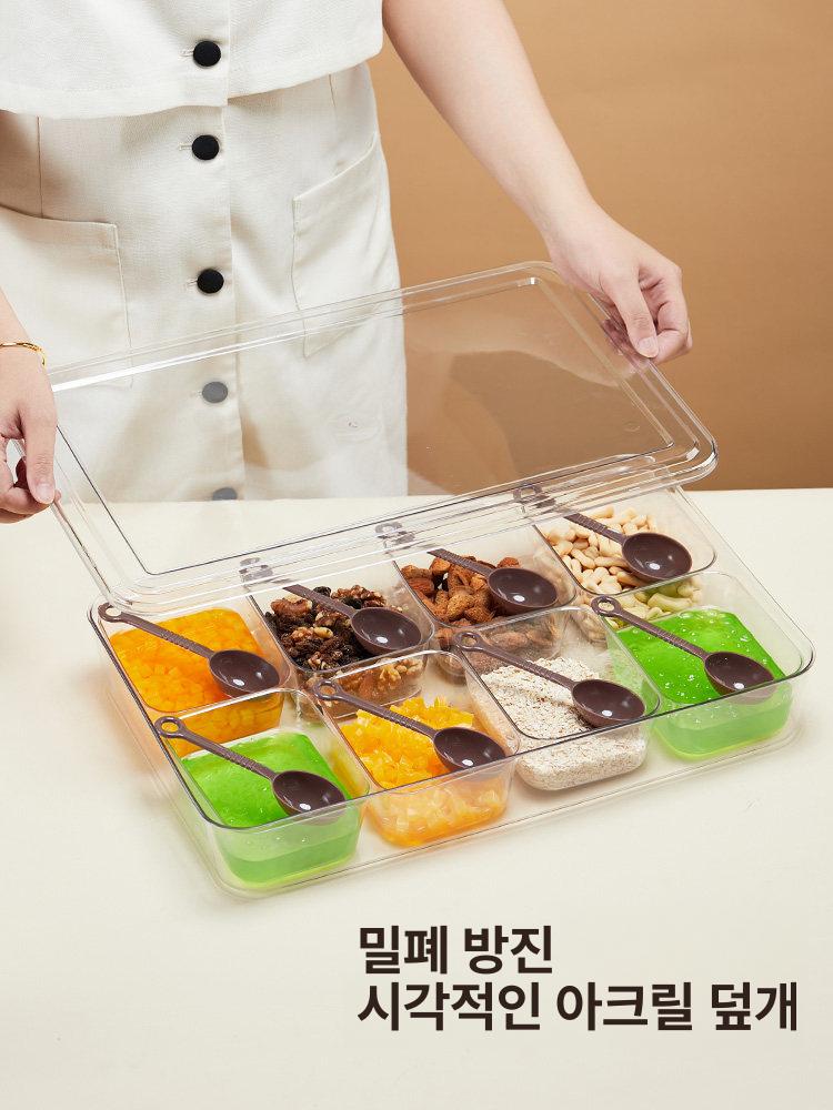식재료 트레이 업소용 칸칸 사각 소분 칸막이 나눔 분할반찬통 밀폐용기 보관함 - 상세 이미지 3