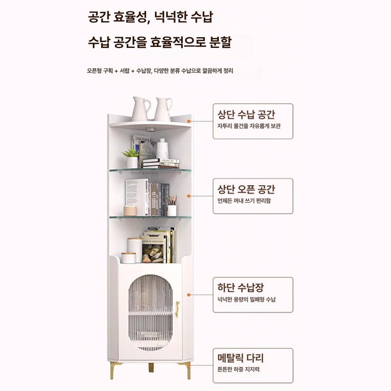코너 수납장 좁은공간 선반 모서리 사이드 디스플레이 정리함 코너선반 - 상세 이미지 2