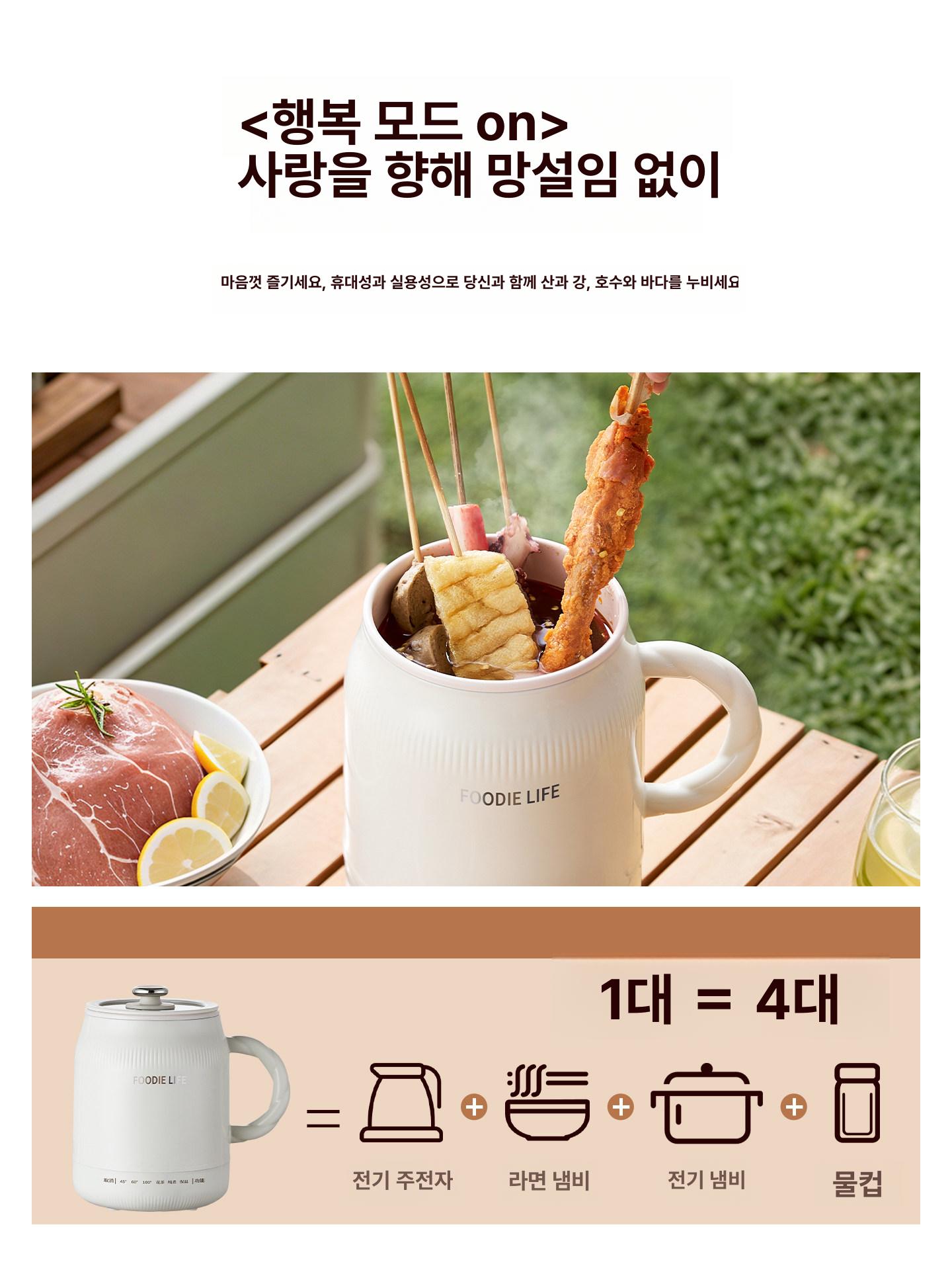 휴대용 전기포트 600ml 빠른 가열 무선 주전자 사무용 회의실 온수 세라믹 - 상세 이미지 4