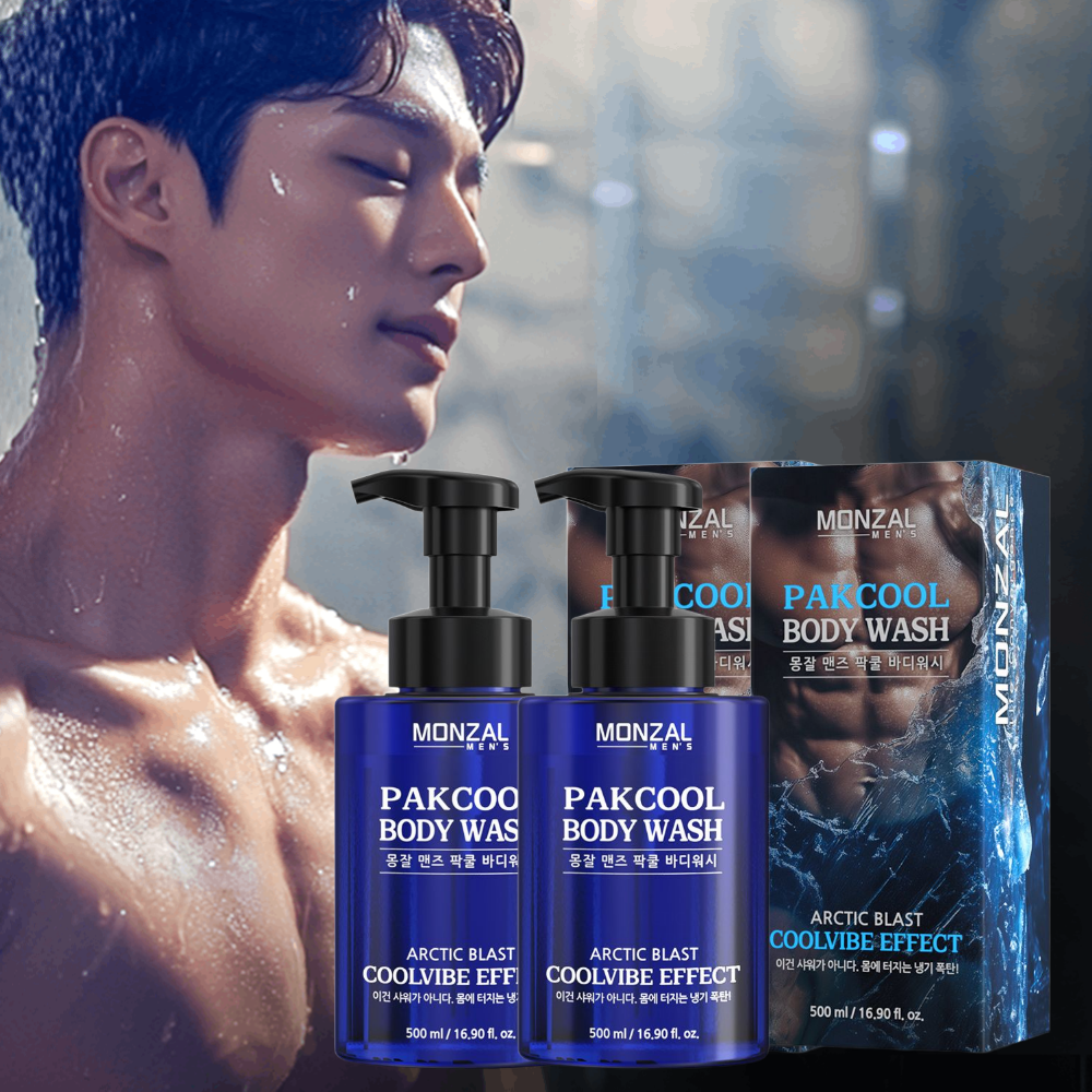 몽잘 맨즈 팍쿨 쿨링 바디워시 시원한 남성 바디클렌저 500ml, 2개 - 상품 이미지