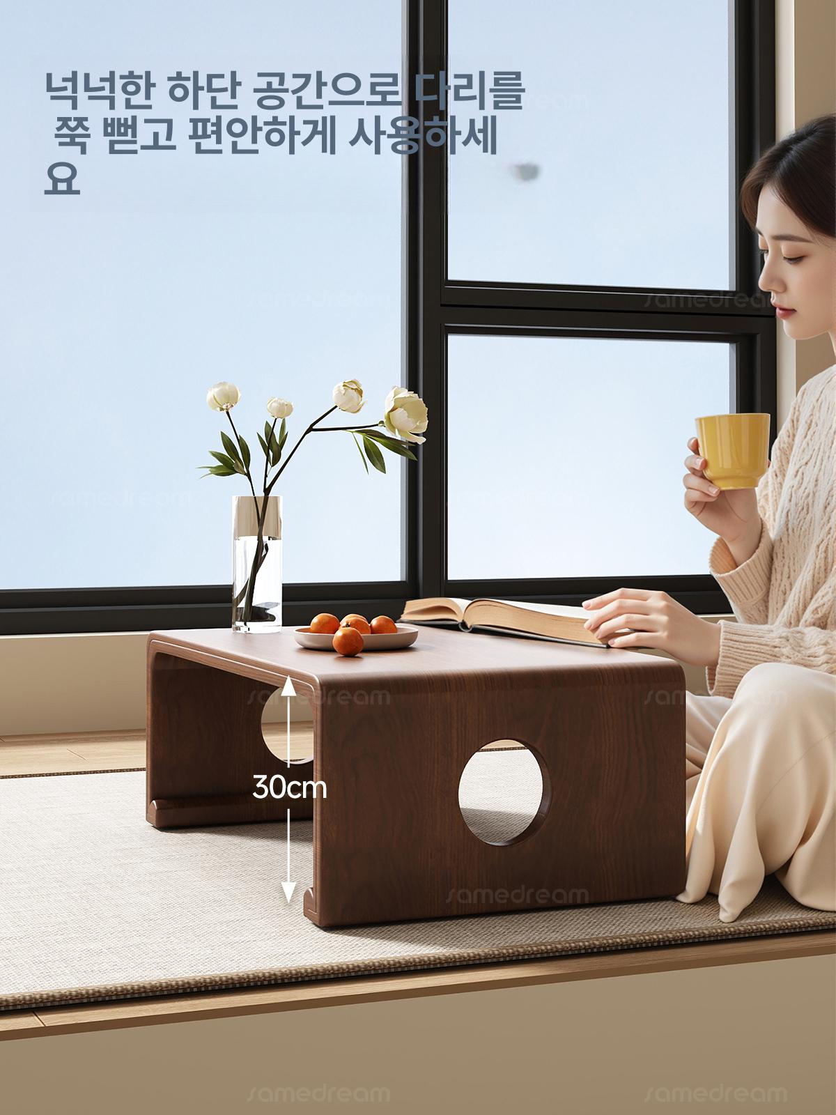 원목 8인용 밥상 대형 좌식 제사상 잔치상 긴형 타원 식탁 손님 접대용 - 상세 이미지 5