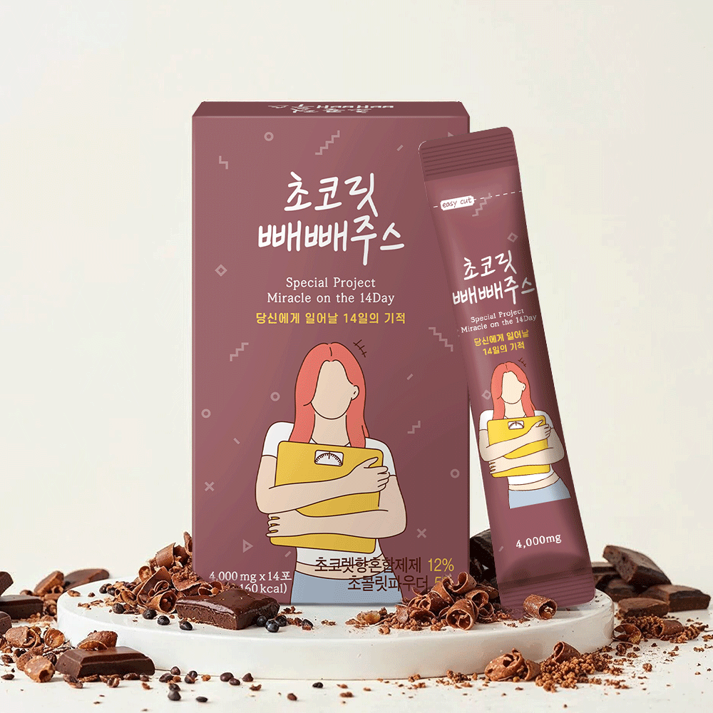 팁스헬시 원조 빼빼주스 클렌즈 초콜릿 14포, 1개 - 상품 이미지
