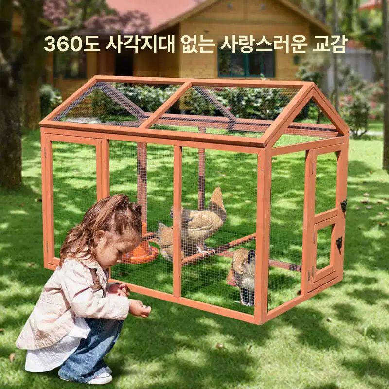 이동식 닭장 조립식 대형 가정용 닭우리 철망 사육장 새장 농장용 프레임 구조 - 상세 이미지 3