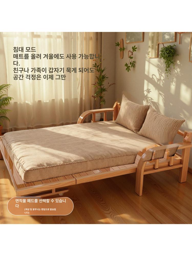 싱글 원목 수납침대 접이식 1인용 평상형 공간활용 침구류 수납형 침대 - 상세 이미지 5