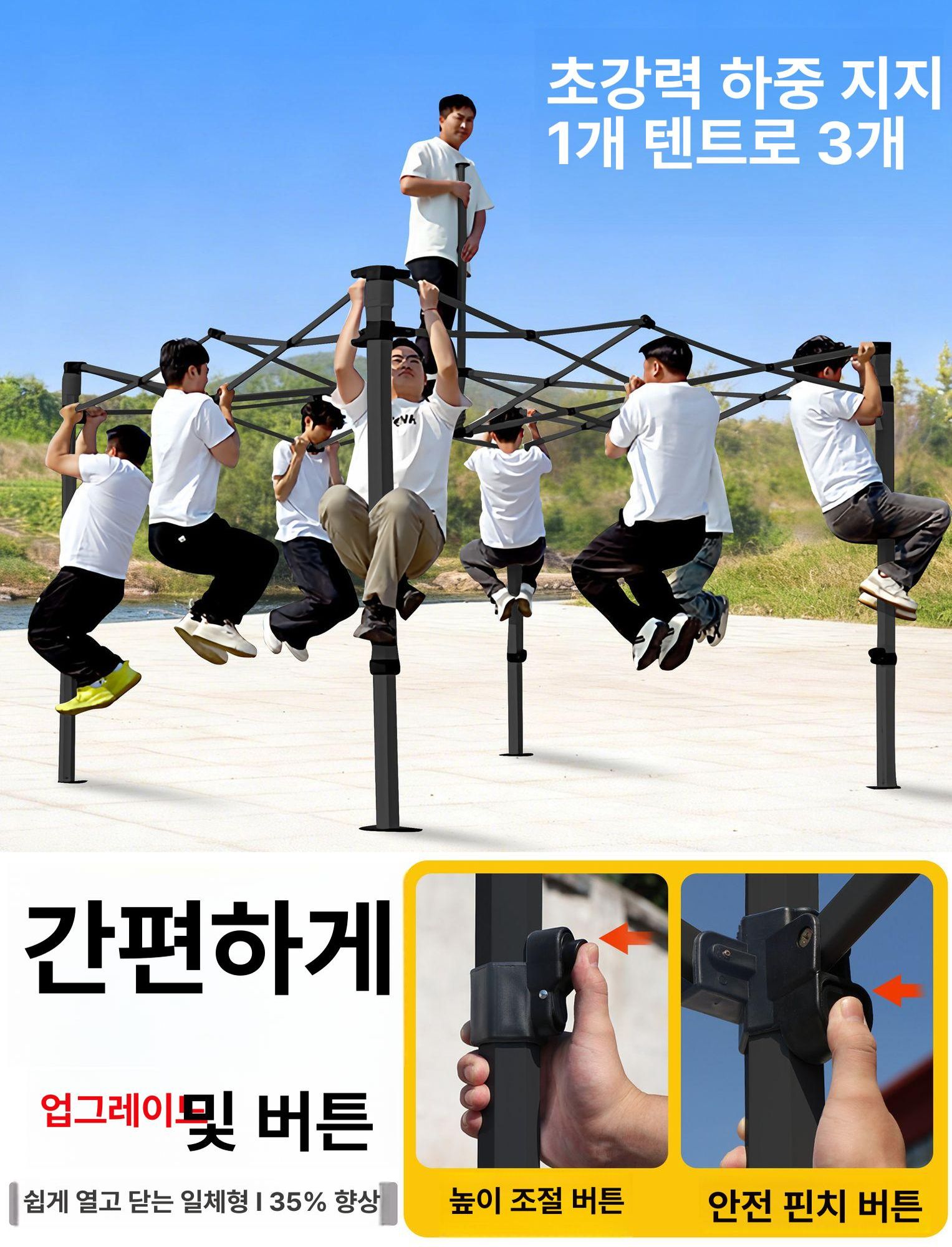대형 야외 천막 주차장 캐노피 방수 접이식 그늘막 햇빛차단 행사용 텐트 이미지 6