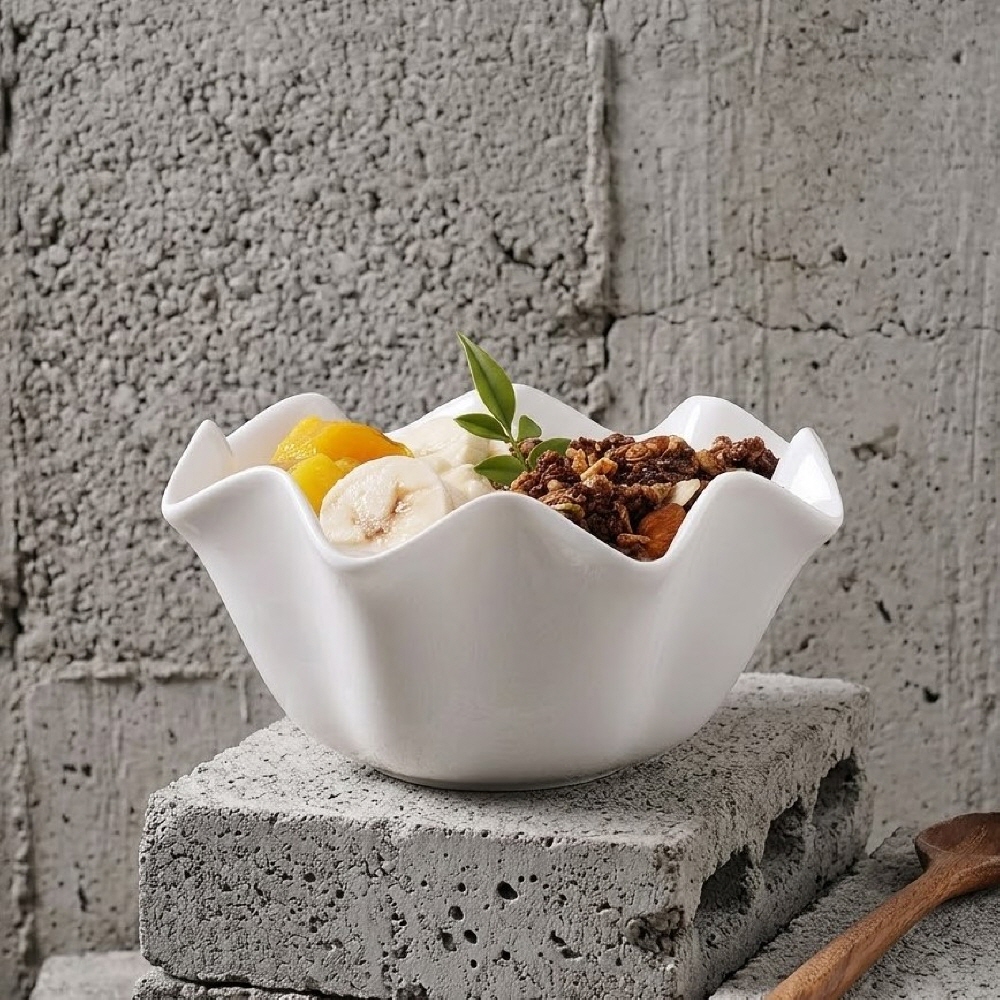 망고 도자기 빙수볼 요거트 샐러드 볼 팥빙수 빙수 그릇 14.2cm, 화이트 이미지 6