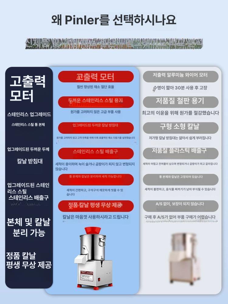 야채 다지는 기계 분쇄 슬라이서 마늘 편썬칼 주방용품 업소 가정용 만능 채소 절단기 - 상세 이미지 2