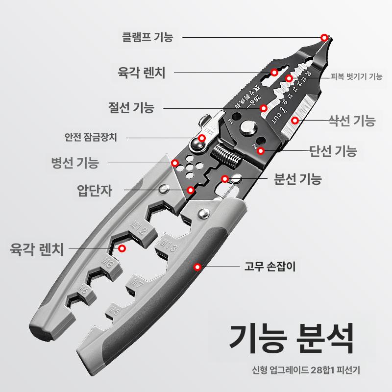 전선 피복 제거기 케이블 단선기 벗김 절단 박피 스트리핑 공구 배선 도구 - 상세 이미지 2
