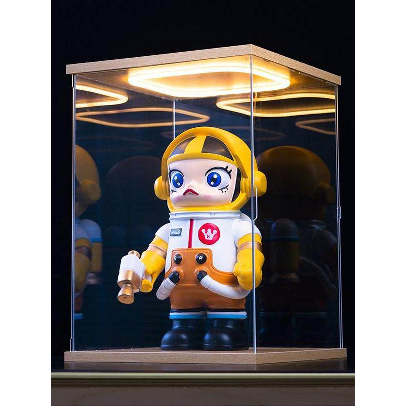 LED 조명등 피규어 보관함 박스 투명 스튜디오 쇼핑몰 케이스 장식품 조명상자 보름달 가로세로 10x10cm - 상세 이미지 2