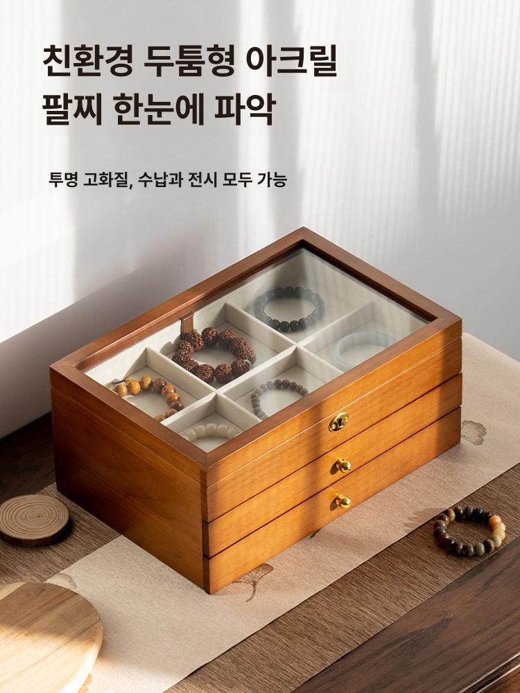 티백 보관함 보관용기 수납함 우드 정리함 티박스 홈카페 냉장고 뚜껑 캡슐 투명 - 상세 이미지 5