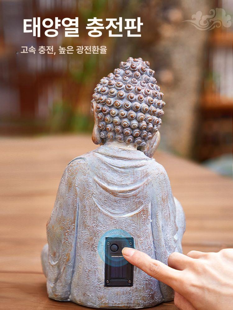 불상 태양광 무드등 연꽃 조명 정원 장식 실내외 겸용 부처님 불교 소품 상품 이미지