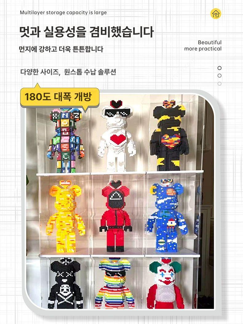 아크릴 장식장 투명 기본형 피규어통 피규어케이스 정리 케이스 화이트 - 상세 이미지 3