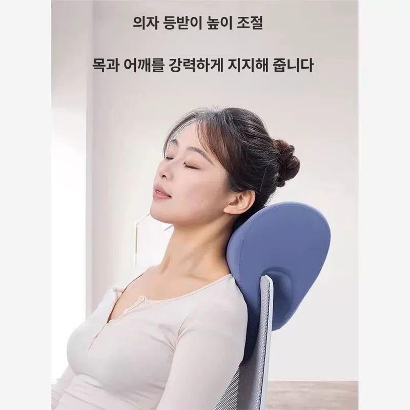 목 의자용 받침 머리 베개 세탁 책상 짙은 회색 - 상세 이미지 3