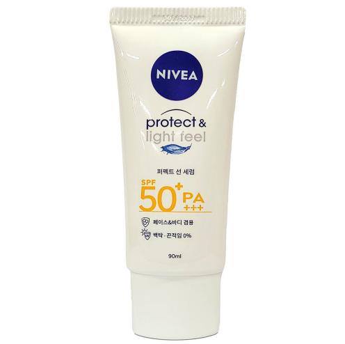 니베아 라이트 필 밀착 썬크림 UV 차단막 선블럭 수분진정 퍼펙트 선세럼, 90ml - 상품 이미지