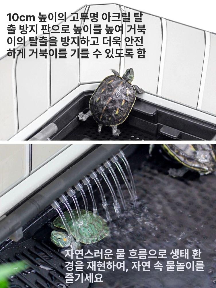 반수생 거북이 수조 쉼터 아크릴 오픈형 테라리움 대형 물생활 탱크 집 - 상세 이미지 4