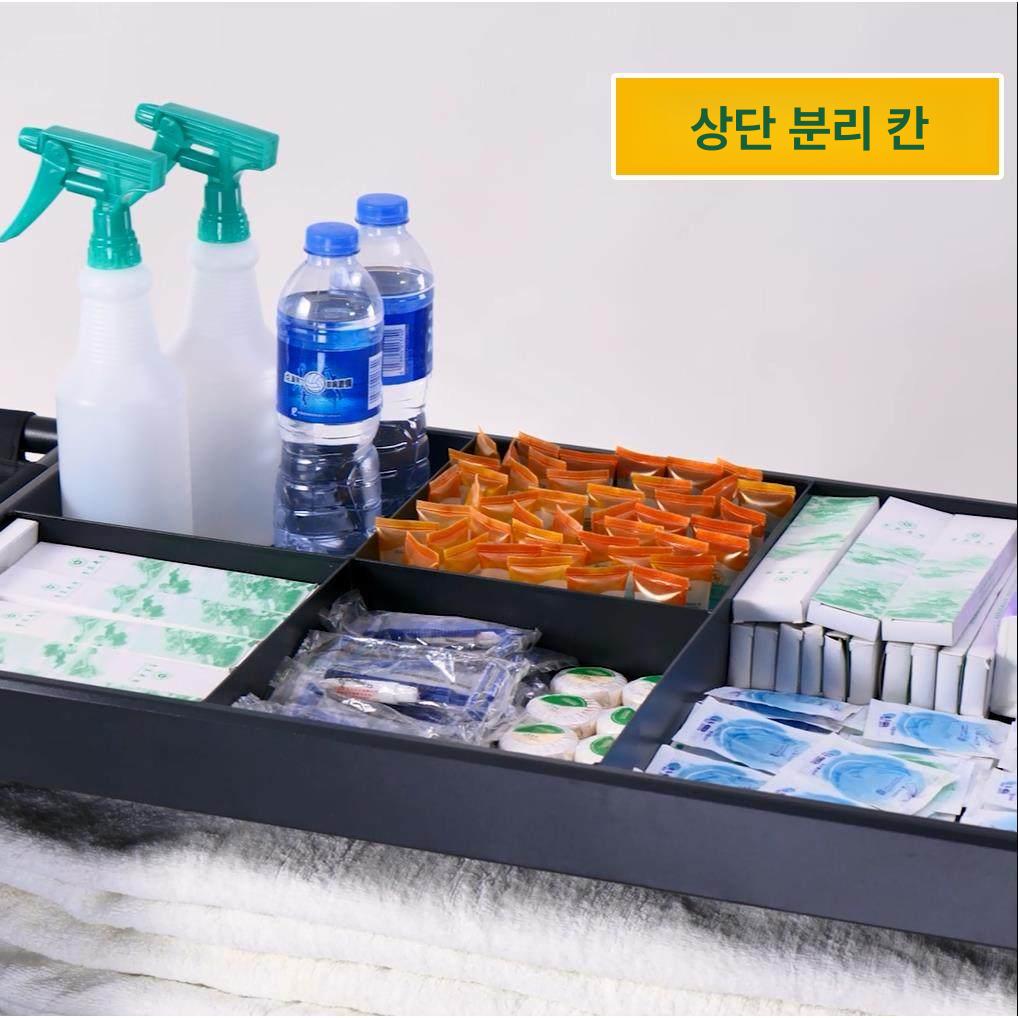 세탁 수레 바구니 이동식 청소용품 수거함 대용량 분류함 호텔 병원 빨래방 표준 - 상세 이미지 4