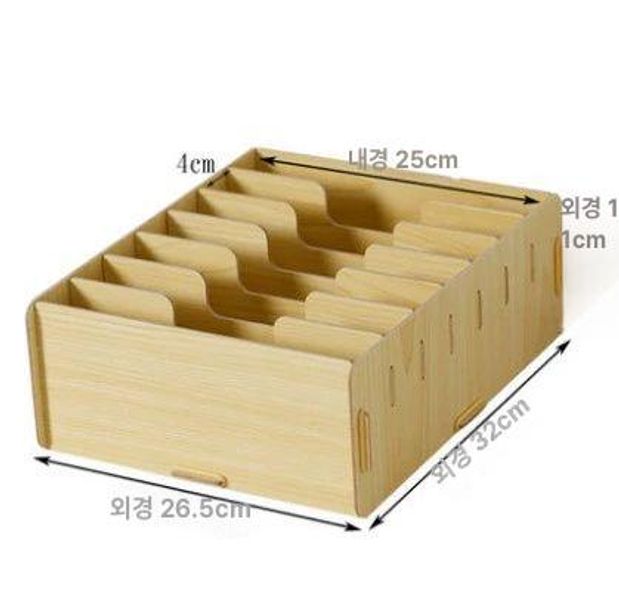 우드 서류함 캐비닛 책상 탁상 수납 사무용 책꽂이 멀티박스 정리함 호두색 - 상세 이미지 5