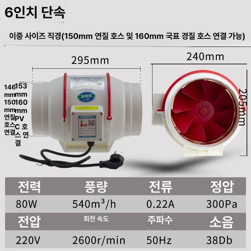 저소음 공업용 환풍기 시로코팬 덕트팬 배기 후드 강력 배출 산업용 통풍기 - 상세 이미지 4