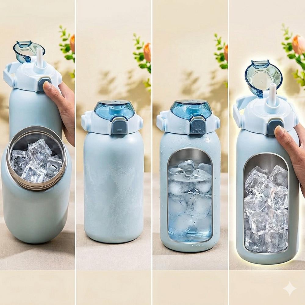 대용량 보온보냉 텀블러 850ml 원터치 손잡이 대형 스포츠 보틀 - 상세 이미지 4