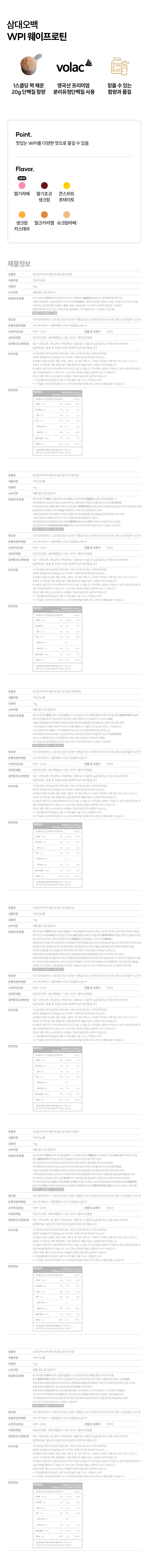 [1+1] 삼대오백 WPI 웨이 프로틴 뉴클래식 딸기초코생크림+콘스위트포테이토, 2kg, 1개 상세 이미지 1