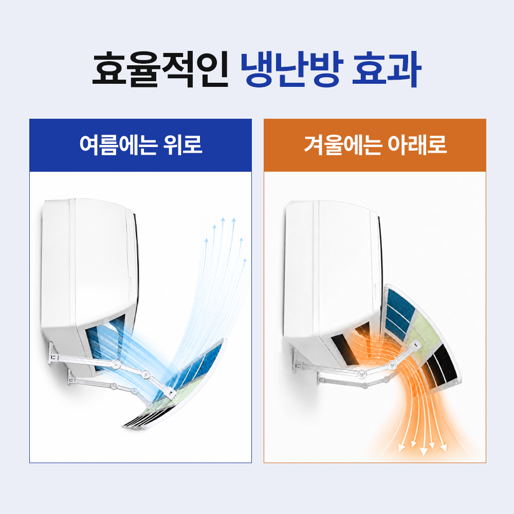 초간편설치 벽걸이 에어컨 바람막이 가림막 날개 가드 거치대 윈드플렉스 - 상세 이미지 4