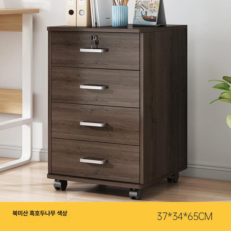 이동식 서랍 수납장 바퀴달린 깊은 책상 옆 정리 캐비닛 사무용 수납 - 상세 이미지 4