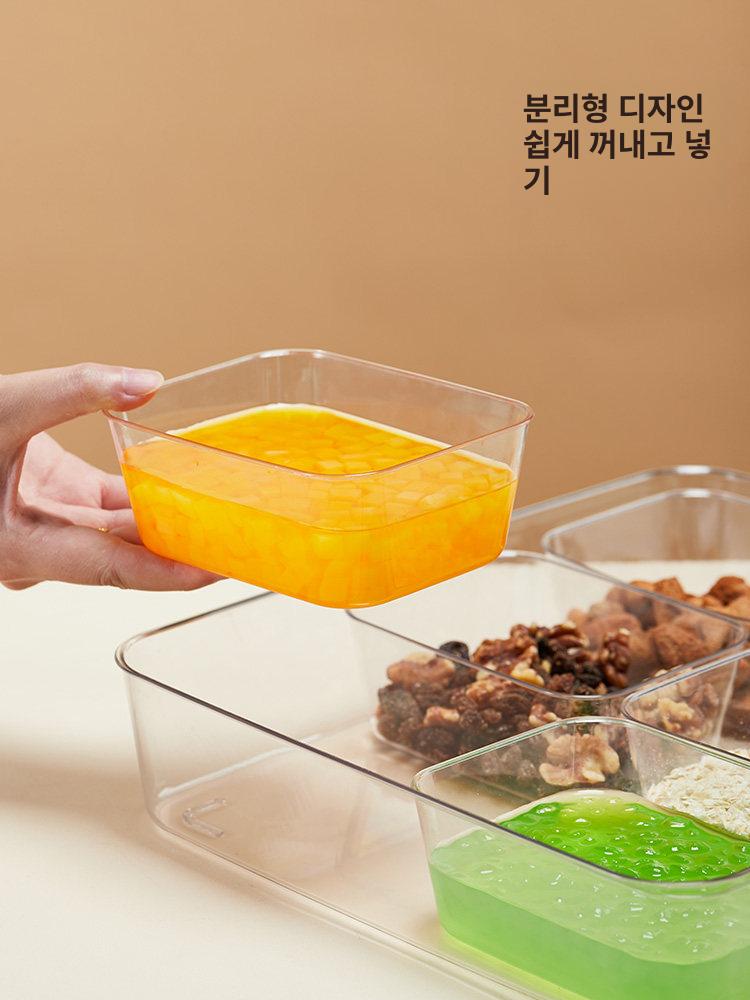 식재료 트레이 업소용 칸칸 사각 소분 칸막이 나눔 분할반찬통 밀폐용기 보관함 - 상세 이미지 4