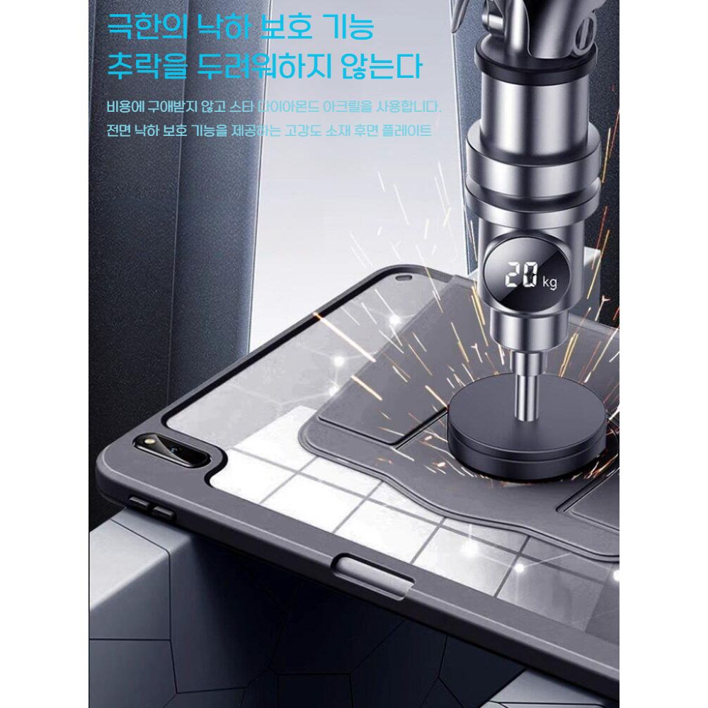 갤럭시탭s11 울트라 케이스 360 회전 s펜 슬롯 투명 아크릴 커버 - 상세 이미지 4