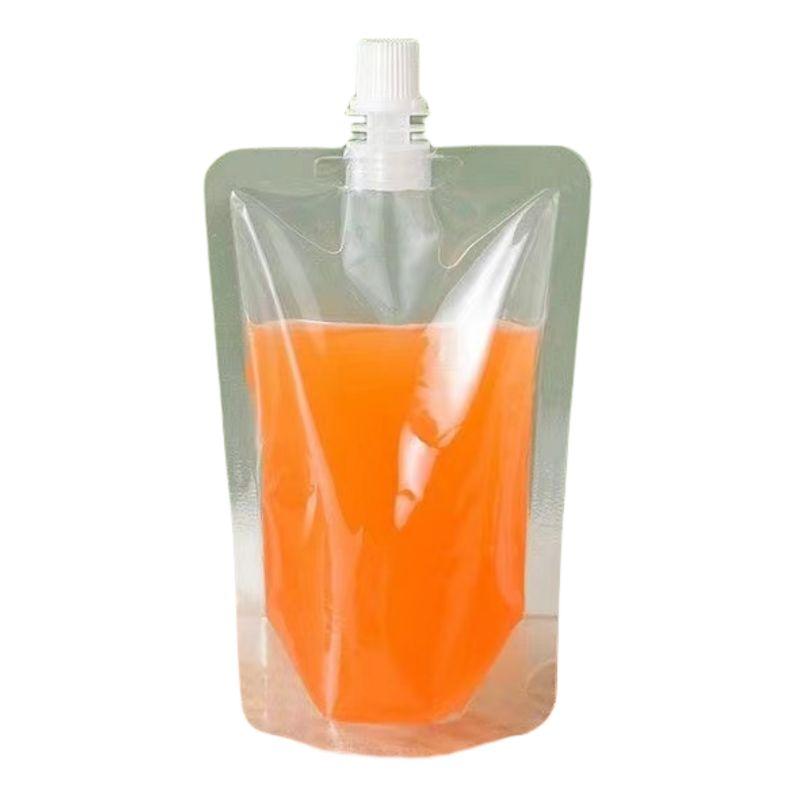 음료 소분 파우치 150ml 대량 100p 세트 휴대용 충전식 투명 스마일 디자인 휴대가방 - 상품 이미지