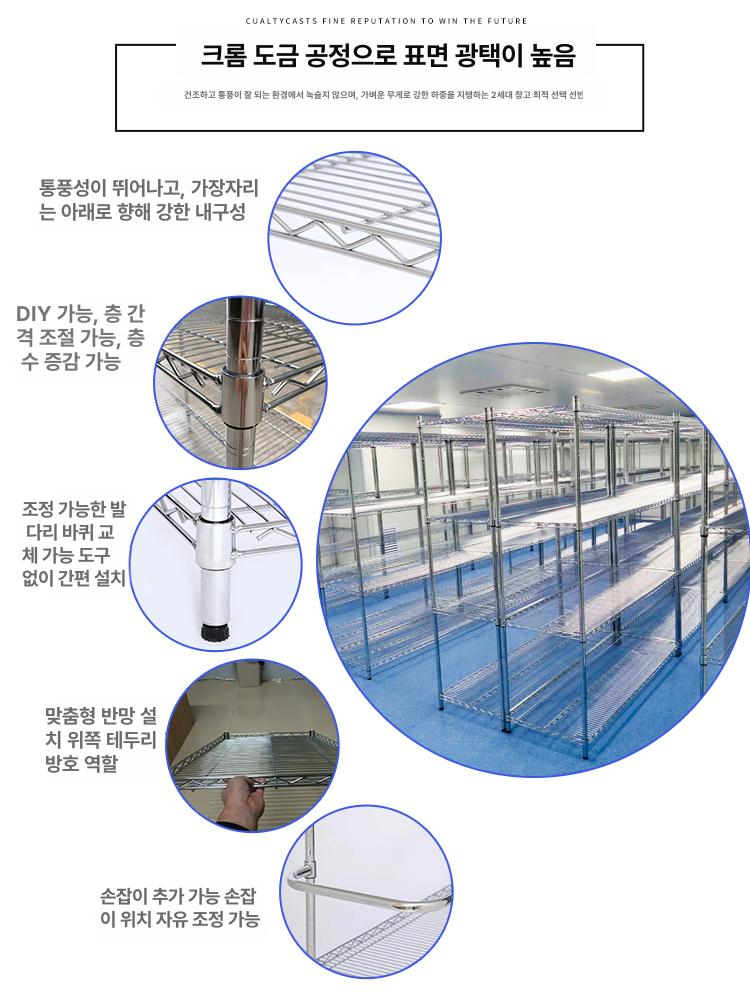 메탈렉 3단 이동식 업소용 웨건 스텐 카트 스테인레스 트레이 냉장고 - 상세 이미지 2