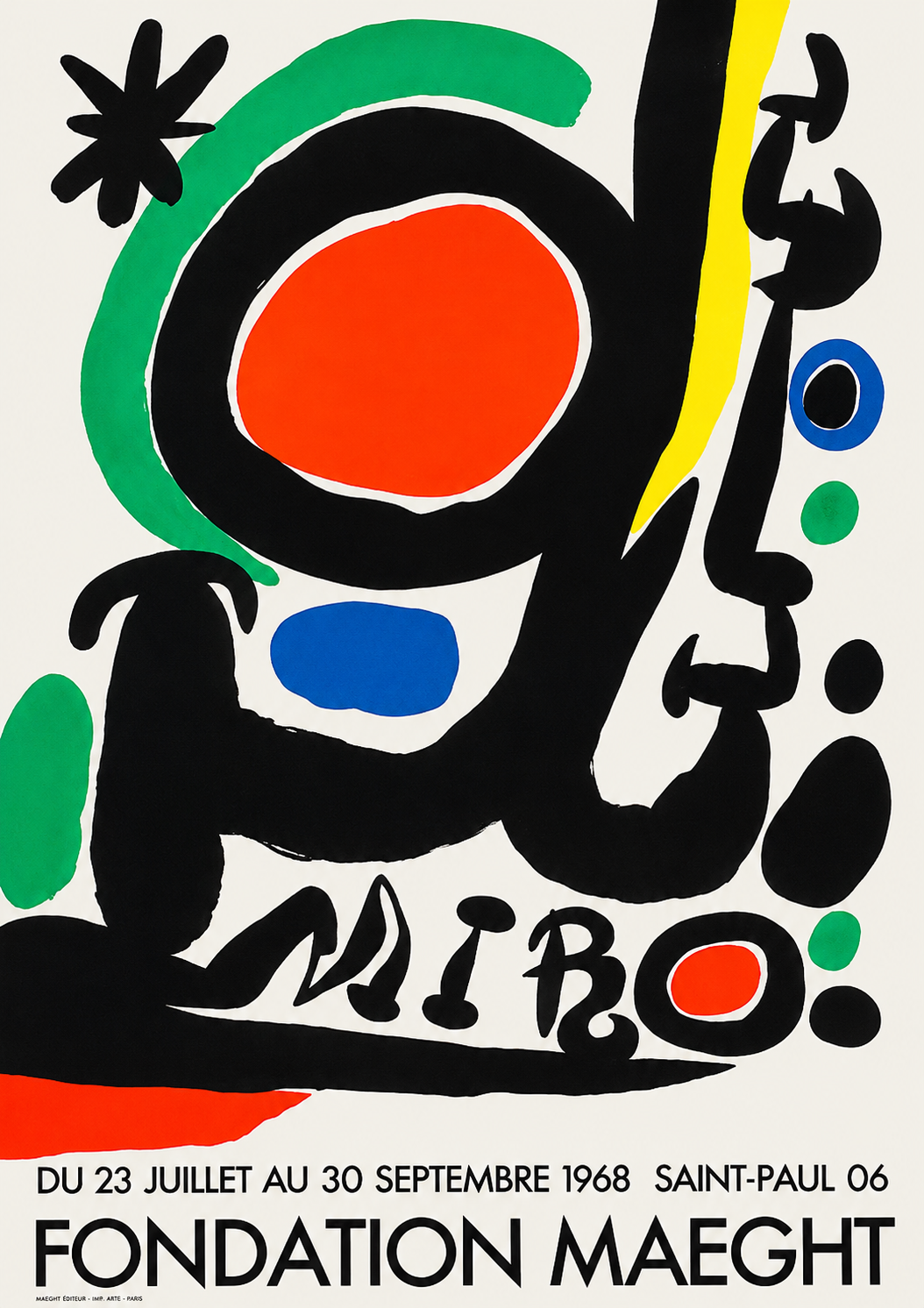 인테리어 포스터 미드센츄리 바우하우스 그림 액자 호안 미로 전시회 1968 캔버스 A4 - 상세 이미지 3