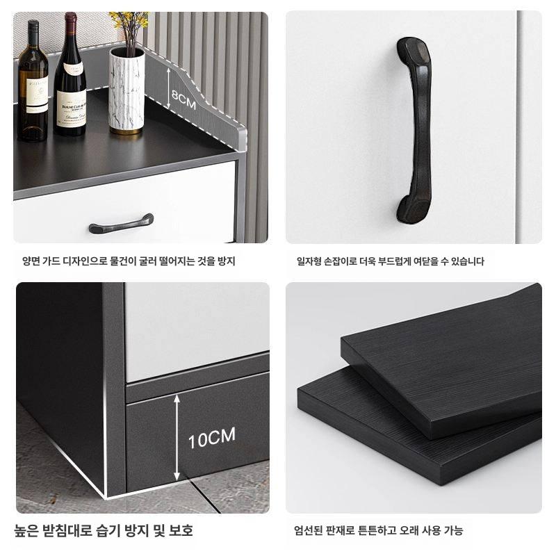 비품 틈새수납장 틈새장 탕비실 부엌 틈새팬트리 다용도 양문 하부장 홈카페장 찬장 - 상세 이미지 5