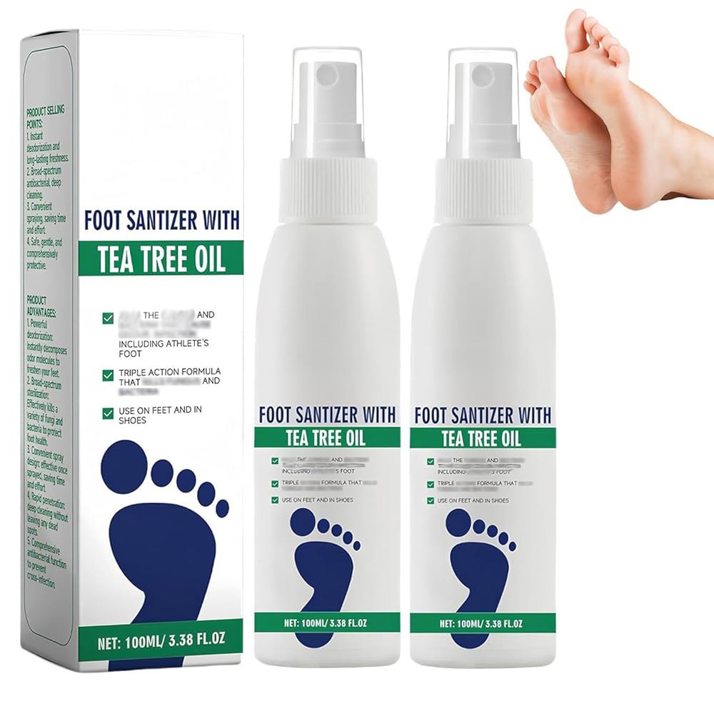 티트리 오일이 함유된 2PCS 발 소독제 , 투명 오일, 100ml/3.5온스 - 상품 이미지