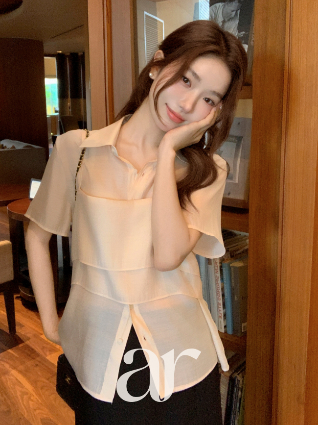 (국내제작) 뷔스티에 반팔 블라우스 세트 st3096 - 상세 이미지 2