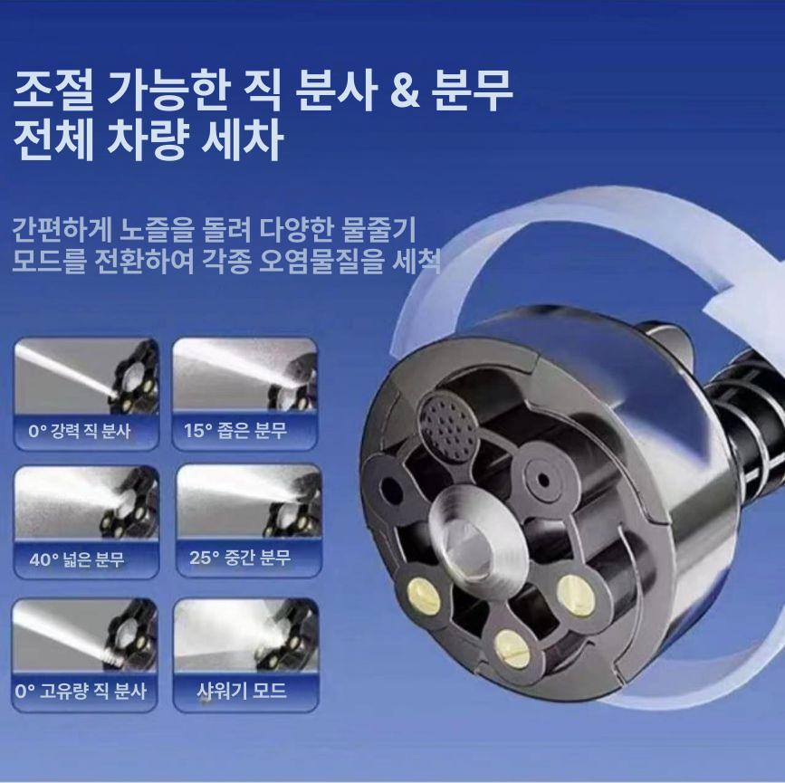 무선 고압 세차기 강력한 분사 세척 장비 블랙 스틸 가정용 자동차 청소기 - 상세 이미지 4