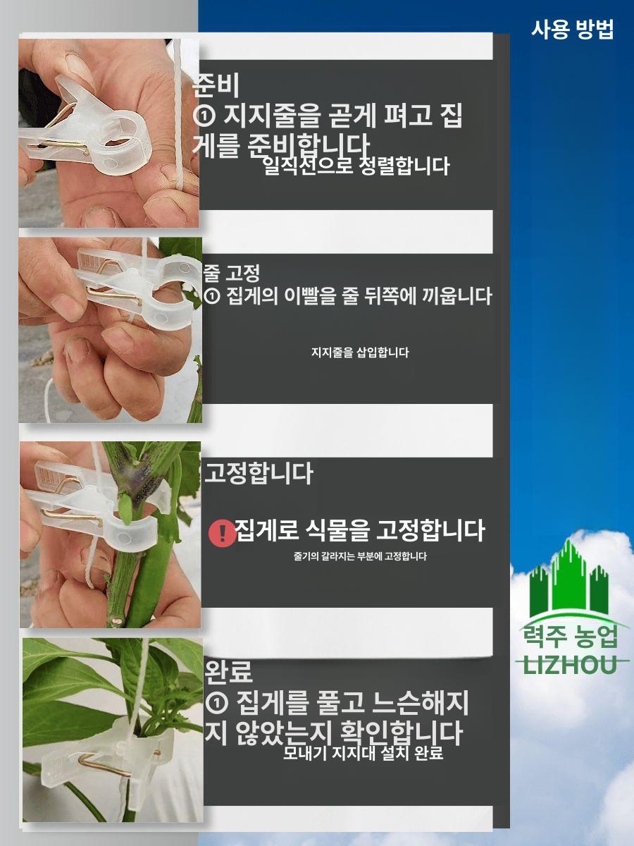 식물 줄기 고정 클립 원예 농사용 고추 작물 가지 지지대 묶음 집게 - 상세 이미지 4