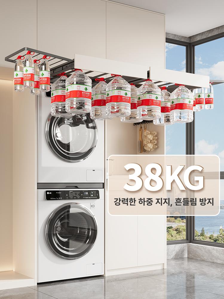 천장형 세탁실 수납장 자동 소독 기능 슬라이딩 드래프트 건조 수건걸이 수납 솔루션 - 상세 이미지 5
