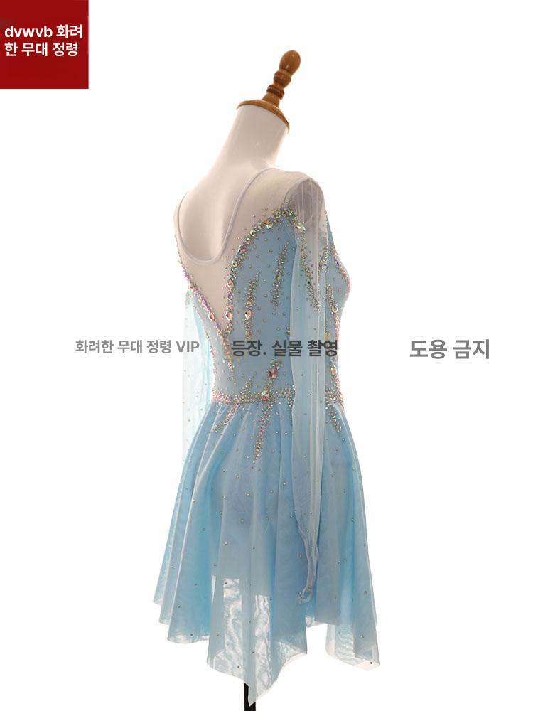 피겨 스케이팅 드레스 갈라쇼 의상 리듬체조 무대 성인 커스텀 스커트 경기복 - 상세 이미지 4