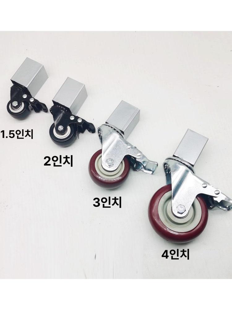 산업용 캐스터 고정 휠 내구성 사각 파이프 브레이크 바퀴 방향 조절 - 상세 이미지 4