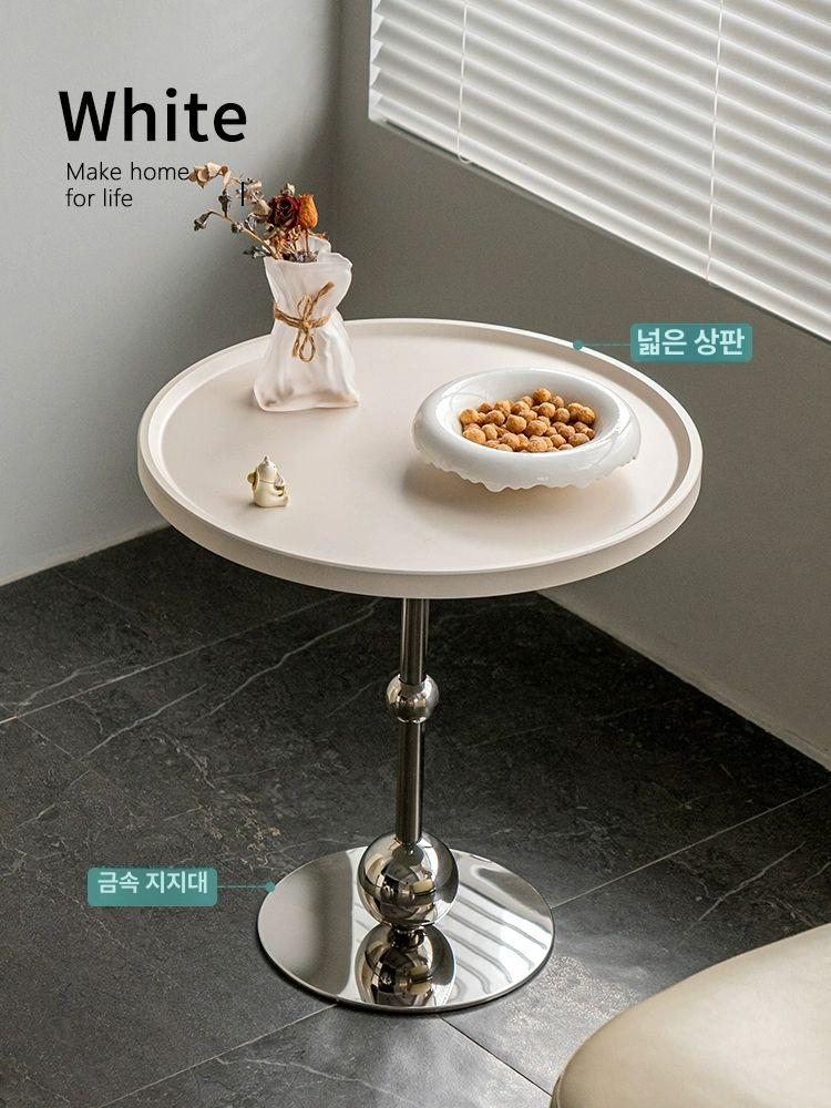 원형 협탁 미니 사이드테이블 심플 책상 거실 침실 카페 감성 인테리어 탁자 소품 - 상세 이미지 3