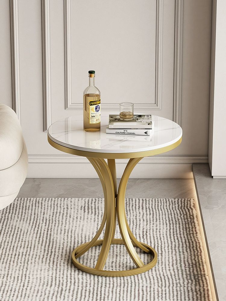 대리석 미니 티테이블 모던 사이드 침실 거실 원탁 북유럽 골드 협탁 - 상세 이미지 5