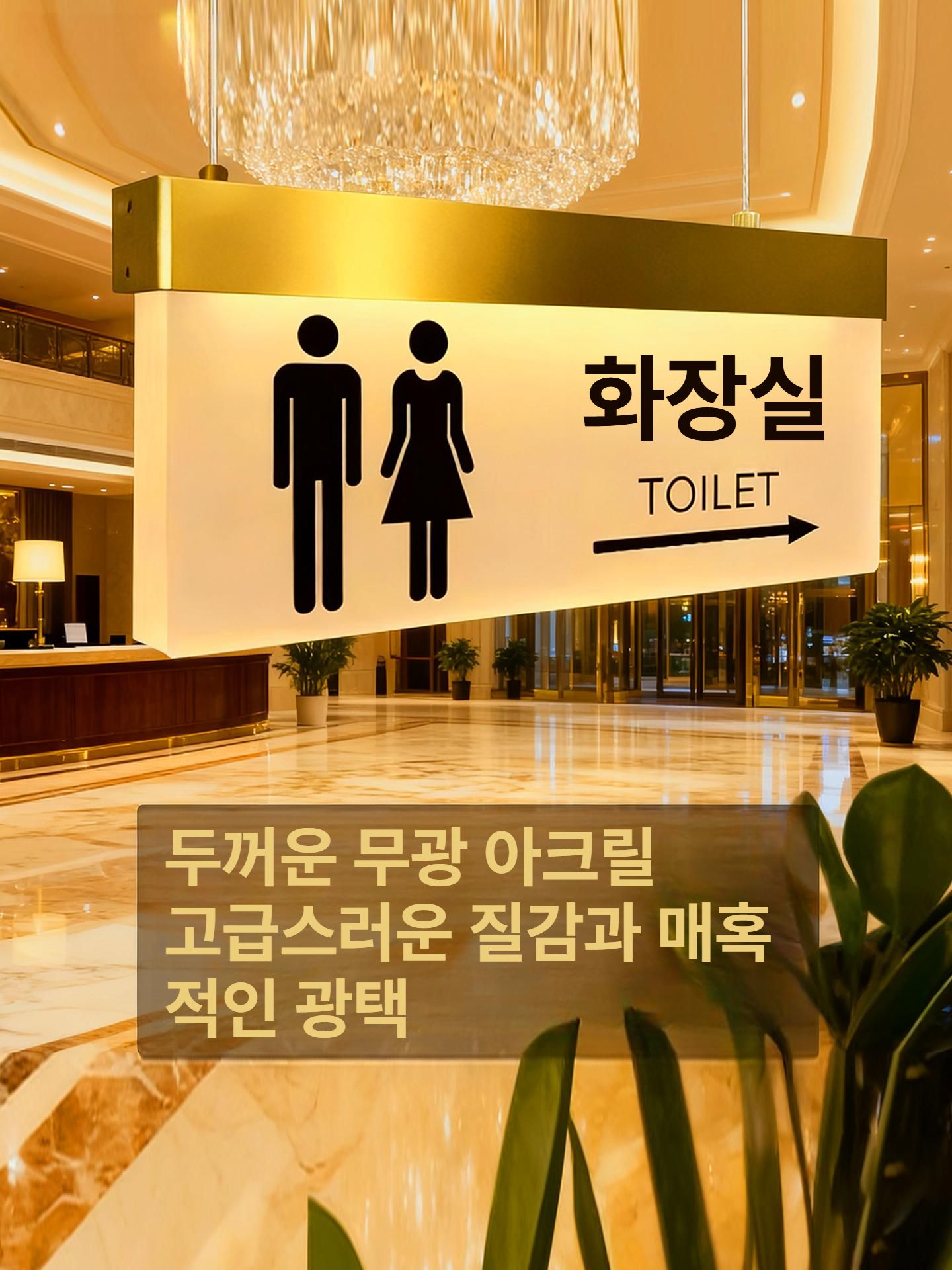 화장실 남녀 표지판 LED 조명 돌출형 문패 벽부착 안내 아크릴 도어 표시 - 상세 이미지 3