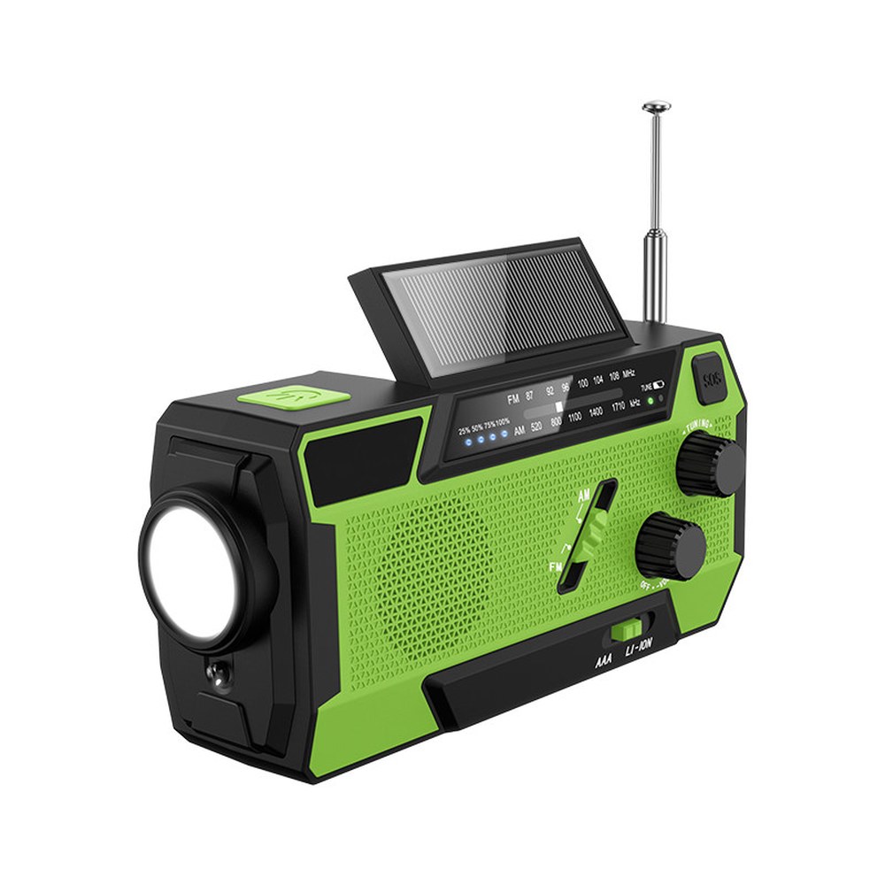 Rychi 8000mAh NOAA 크랭크 비상 폭풍 900그린✅2000밀리암페어(mAh)[배터 3모드 겨울 알람 경보 FM 1 900그린✅2000밀리암페어(mAh)[배터 - 상세 이미지 2