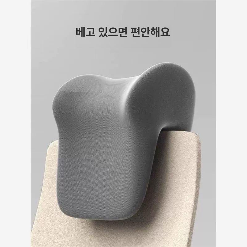 목 의자용 받침 머리 베개 세탁 책상 짙은 회색 - 상세 이미지 2