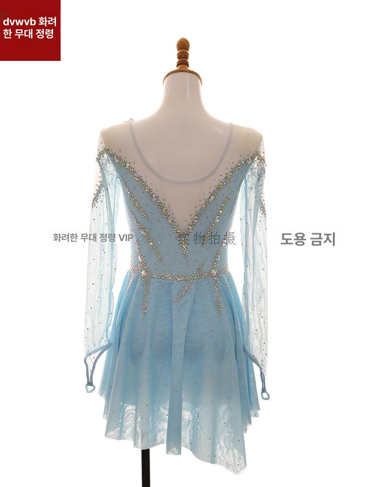 피겨 스케이팅 드레스 갈라쇼 의상 리듬체조 무대 성인 커스텀 스커트 경기복 - 상세 이미지 5