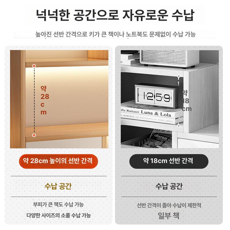 서재 트레이 간이 공부 수납함 사무용책꽂이 북트럭 가정용 랙 바퀴 칸막이 공간활용 - 상세 이미지 3
