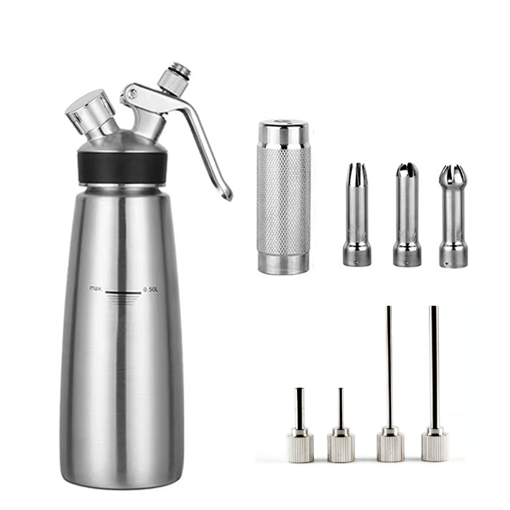 스테인리스 생크림 휘핑건 데코노즐 카페 크림기계건 베이커리 질소 스틸 1 500ml 풀스텐 타입 - 상품 이미지