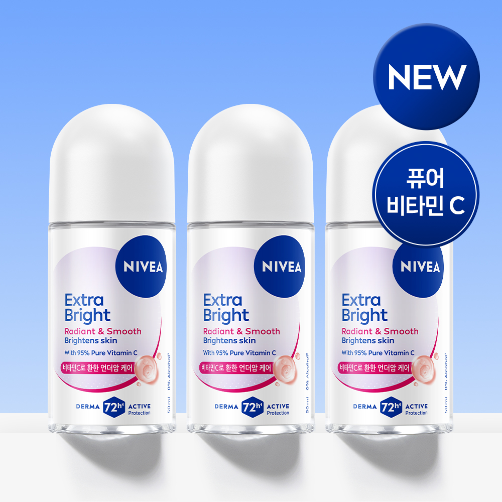 니베아 데오드란트 롤온 엑스트라 브라이트 50ml, 3개 - 상세 이미지 2